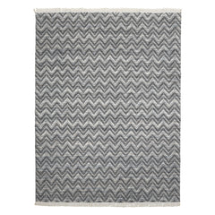Multi Size Black Slate Gray Ivory Color Hand Woven Wool Modern & Contemporary Oriental Rug