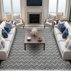 Black Slate Gray Multi Size Modern & Contemporary Flatweave Hand Woven Wool Oriental Area Rug