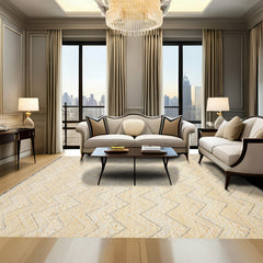 Mustard Yellow Ivory Multi Size Modern & Contemporary Flatweave Hand Woven Wool Oriental Area Rug