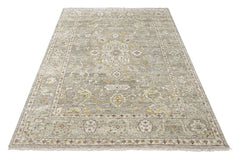 Gray, Beige 9x12 Oushak Transitional Hand Knotted Wool Oriental Area Rug