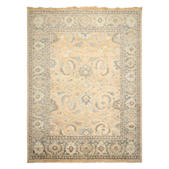 9x12 Mocha, Slate, Brown Color Hand Knotted Oushak Wool Arts & Crafts Oriental Rug