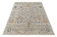 Slate 8'1''x9'9'' Oushak Transitional Hand Knotted Wool Oriental Area Rug