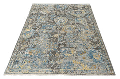 Gray, Blue 7'11''x9'9'' Oushak Transitional Hand Knotted Wool Oriental Area Rug