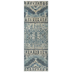 Blue Multi Size Tribal Moroccan Hand Knotted Wool Oriental Area Rug