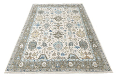 Beige, Gray 8'11''x12 Oushak Transitional Hand Knotted Wool Oriental Area Rug