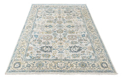 Beige, Slate 9x11'9'' Oushak Transitional Hand Knotted Wool Oriental Area Rug