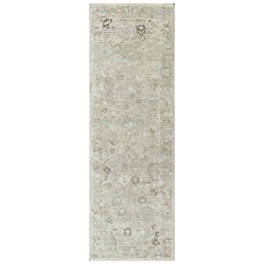 Beige, Gray 13x19 Oushak Transitional Hand Knotted Wool Oriental Area Rug