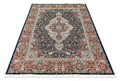 9x12 Navy, Red, Ivory Color Power Loom Oushak Wool Traditional Oriental Rug