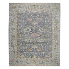 12x15 Slate, Blue, Gray Color Hand Knotted Oushak Wool Transitional Oriental Rug