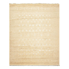 8x10 Ivory, Beige, Color Hand Knotted Tibetan Wool & Silk Transitional Oriental Rug