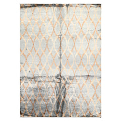 6x9 Slate, Brown, Tan Color Hand Loomed Tibetan Viscose Modern & Contemporay Oriental Rug
