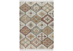Multi Size Ivory Tan Brown Color Hand Woven Kilim Jute Traditional Oriental Rug