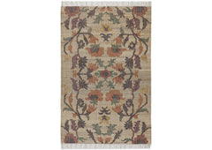Multi Size Beige Sage Peach Color Hand Woven Kilim Jute Traditional Oriental Rug