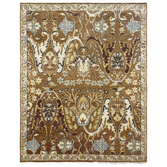 9x12 Mocha, Ivory, Chocolate Color Hand Knotted Oushak Wool Oriental Rug