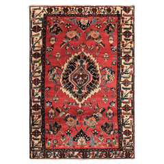 6x9 Red, Ivory, Green Color Hand Knotted Bakhtiari Wool Oriental Rug