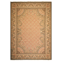 9x13 Blush, Sage, Tan Color Hand Knotted Soumak Wool Traditional Oriental Rug