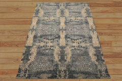 6x9 Gray, Taupe, Gold Color Hand Knotted Sherpa Bamboo Silk & Wool Modern Oriental Rug
