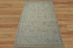 6x9 Seafoam, Taupe, Gray Color Hand Knotted Oushak Wool Transitional Oriental Rug
