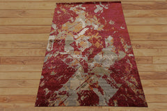 6x9 Plum, Red, Gray Color Hand Loomed Sherpa Bamboo Silk Modern Oriental Rug