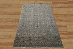 6x9 Blue, Brown, Ivory Color Hand Knotted Agra Wool Traditional Oriental Rug