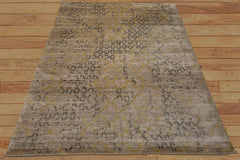 8x10 Taupe, Gray, Gold Color Hand Knotted Sherpa Bamboo Silk Modern Oriental Rug
