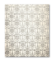8x10 Ivory, Ivory, Color Hand Knotted Floral Wool & Silk Modern Oriental Rug