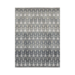 9x12 Gray, Blue, Ivory Multi Color Hand Knotted All-Over 100% Wool Transitional Oriental Rug
