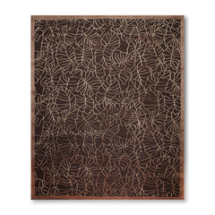 8x10 Brown, , Color Hand Knotted All-Over Wool & Silk Modern Oriental Rug