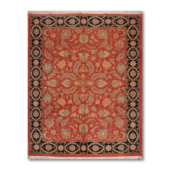 8x10 Multi, Black, Peach Color Hand Knotted Floral 100% Wool Traditional-Persian/Oriental Oriental Rug
