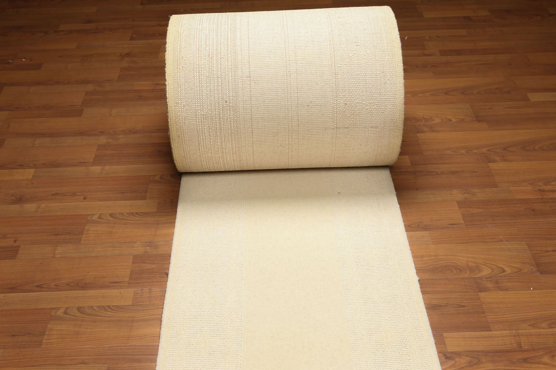 Runner Ivory, , Color Machine Made All-Over 100% Wool Traditional Oriental Rug