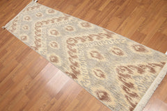 2'4x8 Contemporary Ivory Hand Knotted Wool Foundation KAT Design Oriental Runner Area Rug