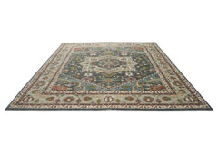 12x15 Slate, Gray, Blue Color Hand Knotted Oushak Wool Oriental Rug