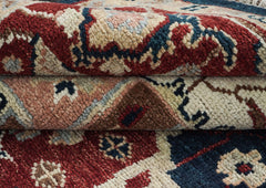9x12 Blue, Rust, Ivory Color Hand Knotted Oushak Wool Oriental Rug