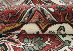 9x12 Ivory, Rose, Rust Color Hand Knotted Oushak Wool Oriental Rug