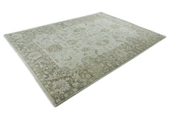 10x14 Gray, Moss, Multi Color Hand Knotted Oushak Wool Transitional Oriental Rug
