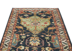 5x8 Blue, Lime, Beige Color Hand Knotted Oushak Wool Arts & Crafts Oriental Rug