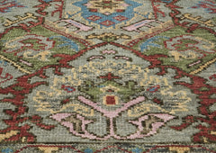 5x8 Moss, Gray, Rust Color Hand Knotted Oushak Wool Arts & Crafts Oriental Rug