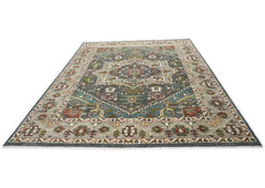 10x14 Gray, Taupe, Ivory Color Hand Knotted Oushak Wool Oriental Rug