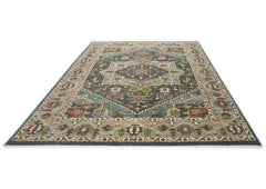 10x14 Gray, Slate, Aqua Color Hand Knotted Oushak Wool Oriental Rug
