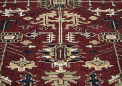 9x12 Rust, Navy, Beige Color Hand Knotted Oushak Wool Traditional Oriental Rug