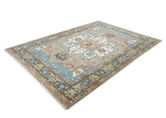 9x12 Beige, Tan, Ivory Color Hand Knotted Oushak Wool Oriental Rug