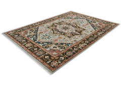 9x12 Slate, Brown, Green Color Hand Knotted Oushak Wool Oriental Rug