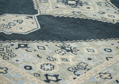 9x12 Gray, Blue, Taupe Color Hand Knotted Oushak Wool Oriental Rug