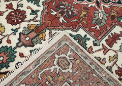 9x12 Ivory, Rose, Rust Color Hand Knotted Oushak Wool Oriental Rug