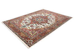 9x12 Ivory, Rust, Rose Color Hand Knotted Oushak Wool Oriental Rug