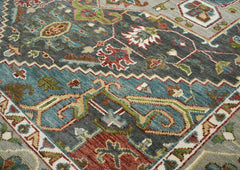 10x14 Gray, Ivory, Brown Color Hand Knotted Oushak Wool Oriental Rug