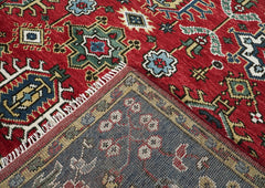 8x10 Red, Navy, Gold Color Hand Knotted Oushak Wool Arts & Crafts Oriental Rug