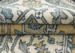 8x10 Ivory, Gold, Gray Color Hand Knotted Oushak Wool Traditional Oriental Rug