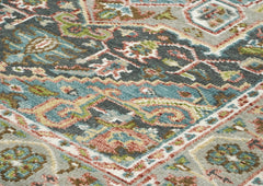 5x8 Gray, Aqua, Slate Color Hand Knotted Oushak Wool Traditional Oriental Rug