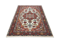 5x8 Rust, Ivory, Blush Color Hand Knotted Oushak Wool Traditional Oriental Rug